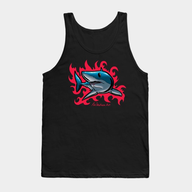 Mako Shark Surf Rad Design Color Variant A Tank Top by Kai Ventura